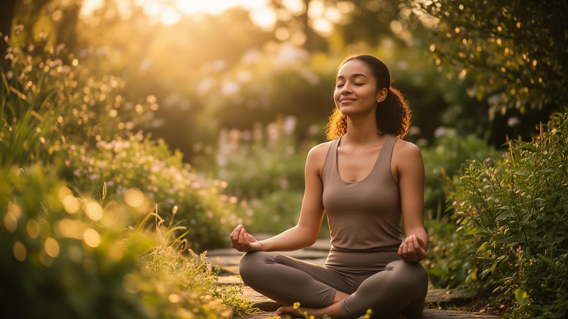 Person meditating peacefully